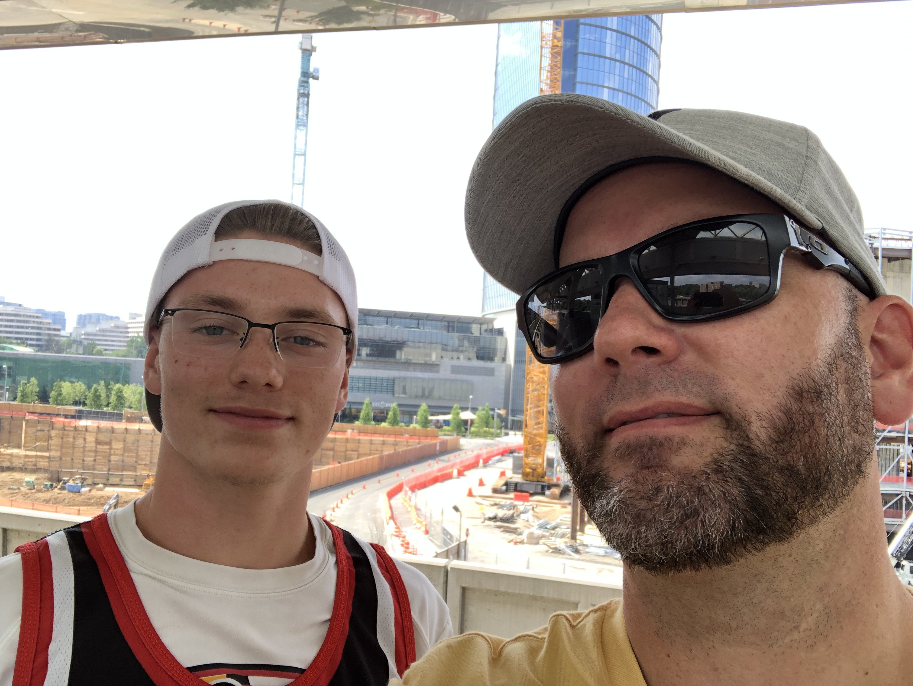 Dan and his son at the track